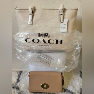 Coach Cream And Off White Women's Bag Lot Of 2 MSRP $500